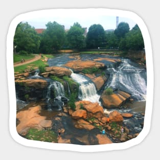 Photo of Greenville South Carolina skyline blue sky sunset USA city break Sticker